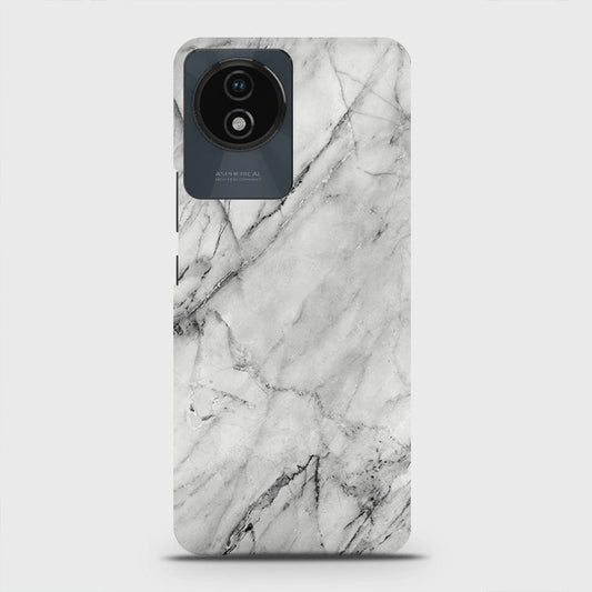 Vivo Y02A Cover - Trendy White Marble Printed Hard Case with Life Time Colors Guarantee (Fast Delivery)