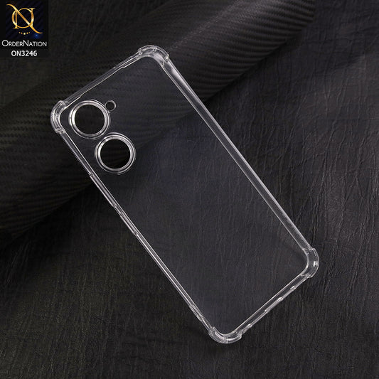 Vivo Y03 Cover - Soft 4D Design Shockproof Silicone Transparent Clear Camera Protection Case