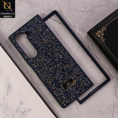 Samsung Galaxy Z Fold 6 5G Cover - Blue - Luxury Bling Rhinestones Diamond shiny Glitter Soft TPU Case