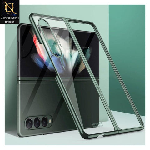 Samsung Galaxy Z Fold 3 5G Cover - Green - GKK Streight Edge Phantom Plating Hard Shell Case