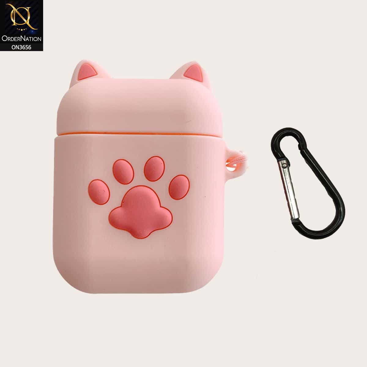 Apple Airpods 1 / 2 Cover - Pink - New Trending 3D Cartoon Claw Soft Silicone Airpods Case