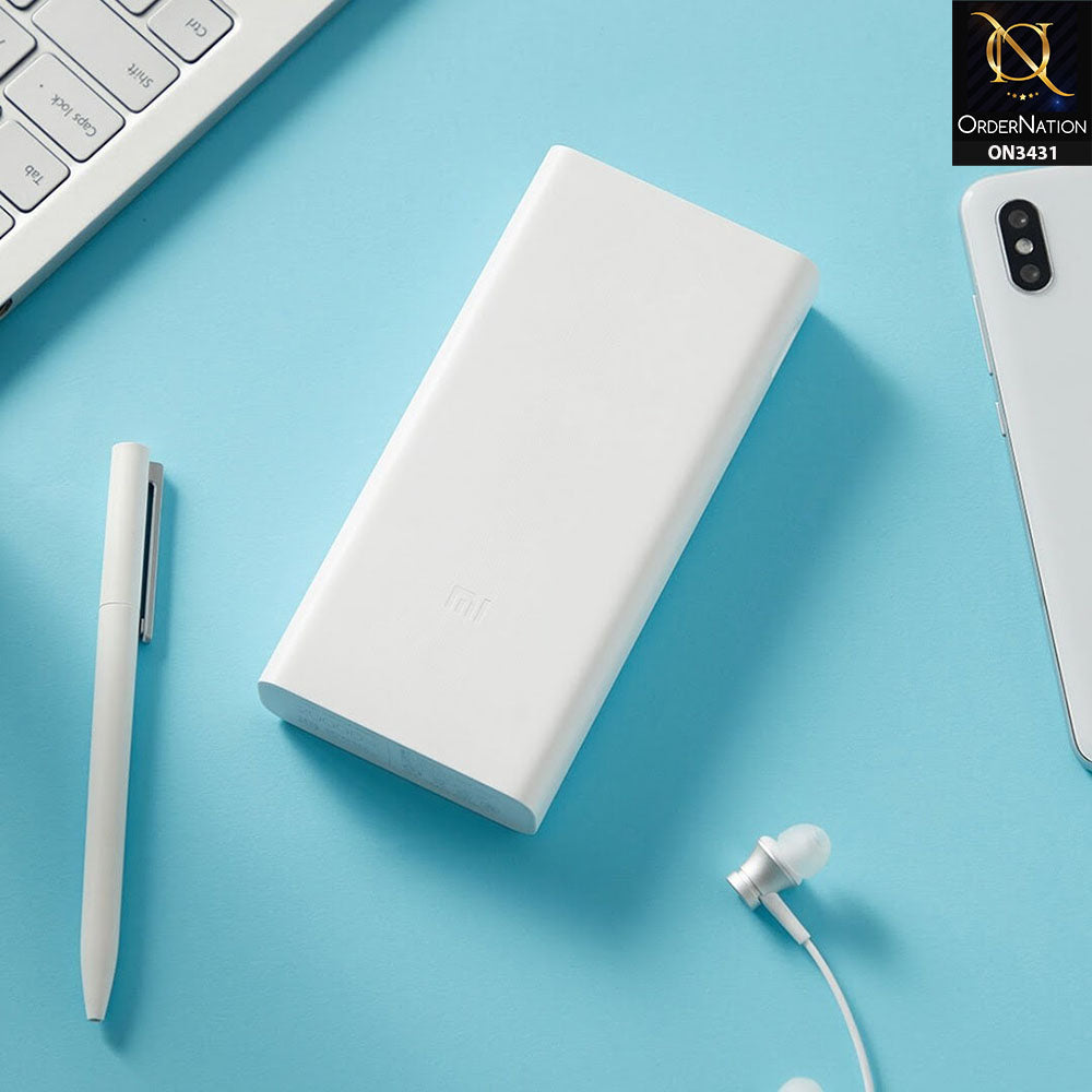 Xiaomi Power Bank 3 PLM18ZM 20000mAh 18W Two-way Quick Charge Type-C Micro Input Power Bank  - White