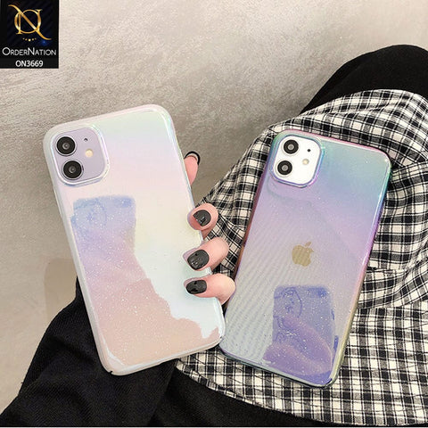 iPhone XS / X Cover  - White - Rainbow Dew Drops Ultra Thin Semi Transparent Back Hard Shell Case