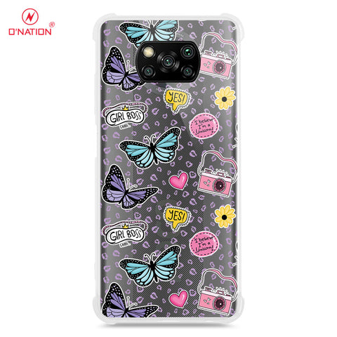 Xiaomi Poco X3 Cover - O'Nation Butterfly Dreams Series - 9 Designs - Clear Phone Case - Soft Silicon Borders