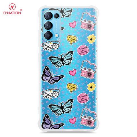 Oppo Reno 5 Pro 5G Cover - O'Nation Butterfly Dreams Series - 9 Designs - Clear Phone Case - Soft Silicon Borders