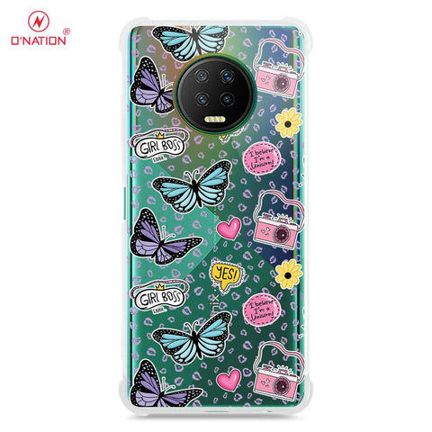 Infinix Note 7 Cover - O'Nation Butterfly Dreams Series - 9 Designs - Clear Phone Case - Soft Silicon Borders