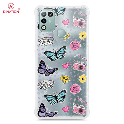 Infinix Hot 10 Play Cover - O'Nation Butterfly Dreams Series - 9 Designs - Clear Phone Case - Soft Silicon Borders