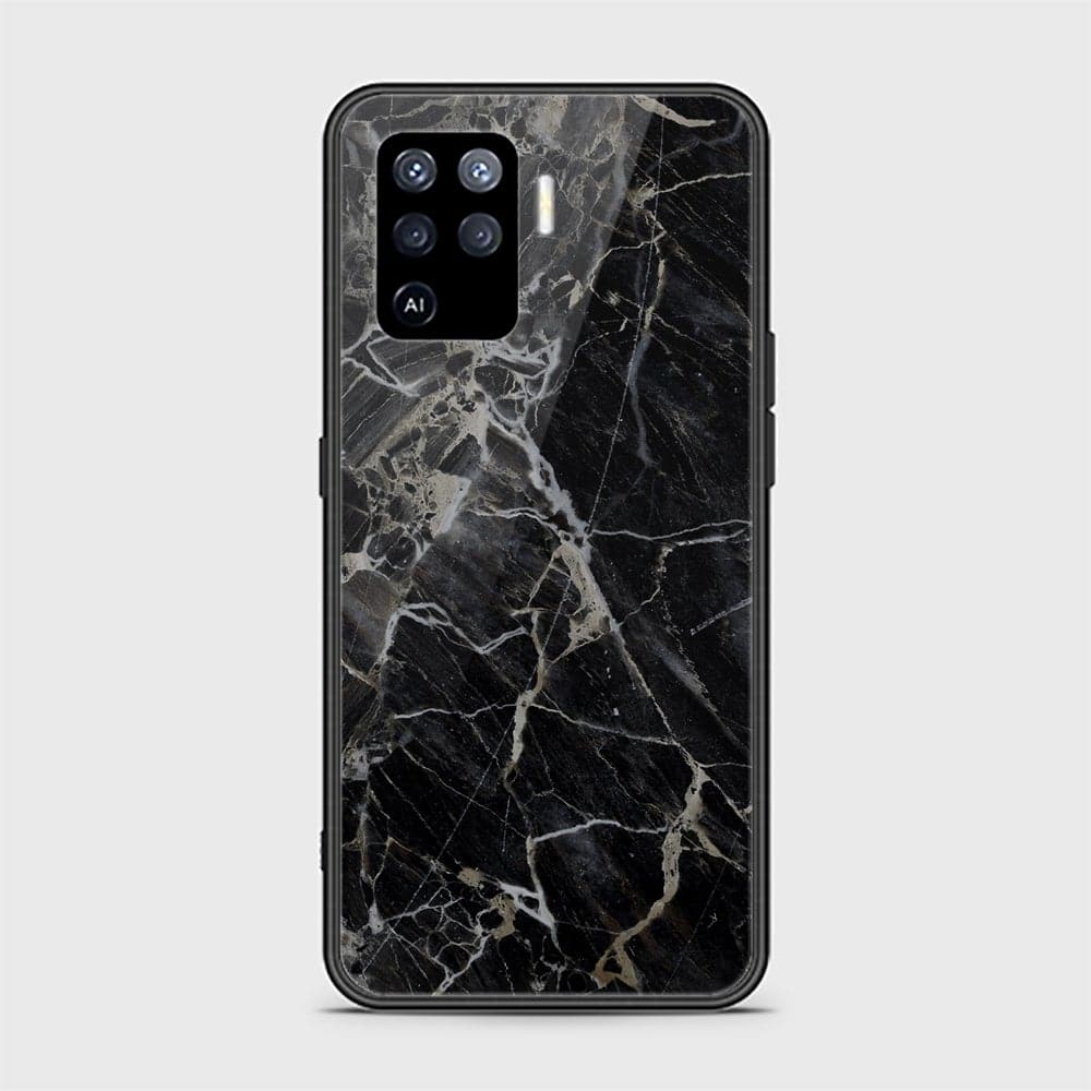 Oppo F19 Pro Cover - Black Marble Series - HQ Ultra Shine Premium Infinity Glass Soft Silicon Borders Case