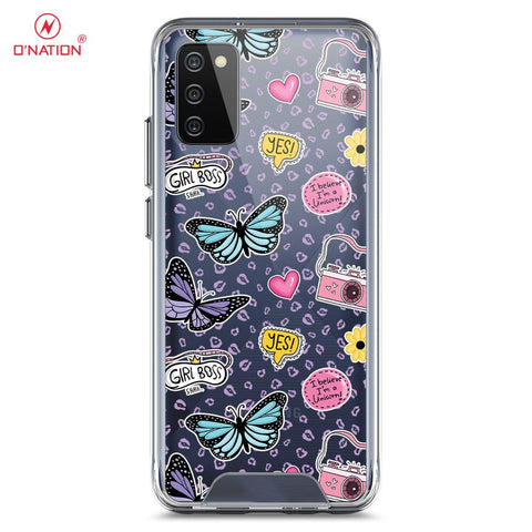 Samsung Galaxy M02s Cover - O'Nation Butterfly Dreams Series - 9 Designs - Clear Phone Case - Soft Silicon Borders