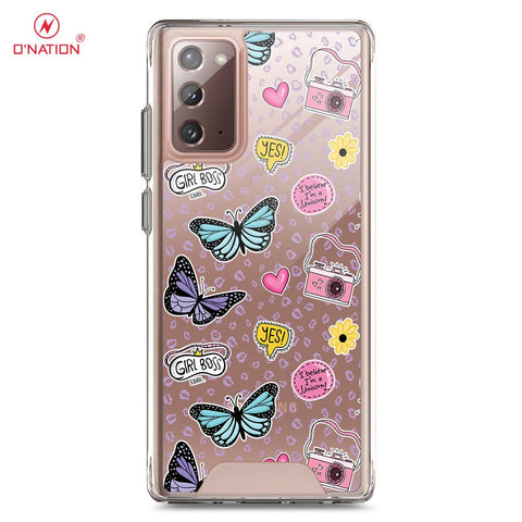 Samsung Galaxy Note 20 Cover - O'Nation Butterfly Dreams Series - 9 Designs - Clear Phone Case - Soft Silicon Bordersx