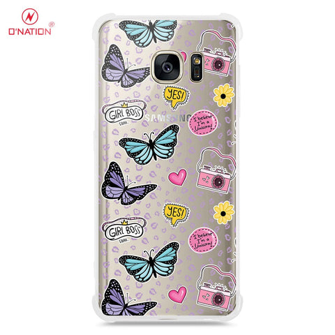 Samsung Galaxy S7 Edge Cover - O'Nation Butterfly Dreams Series - 9 Designs - Clear Phone Case - Soft Silicon Borders