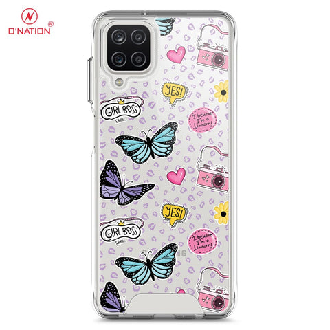 Samsung Galaxy A12 Nacho Cover - O'Nation Butterfly Dreams Series - 9 Designs - Clear Phone Case - Soft Silicon Borders