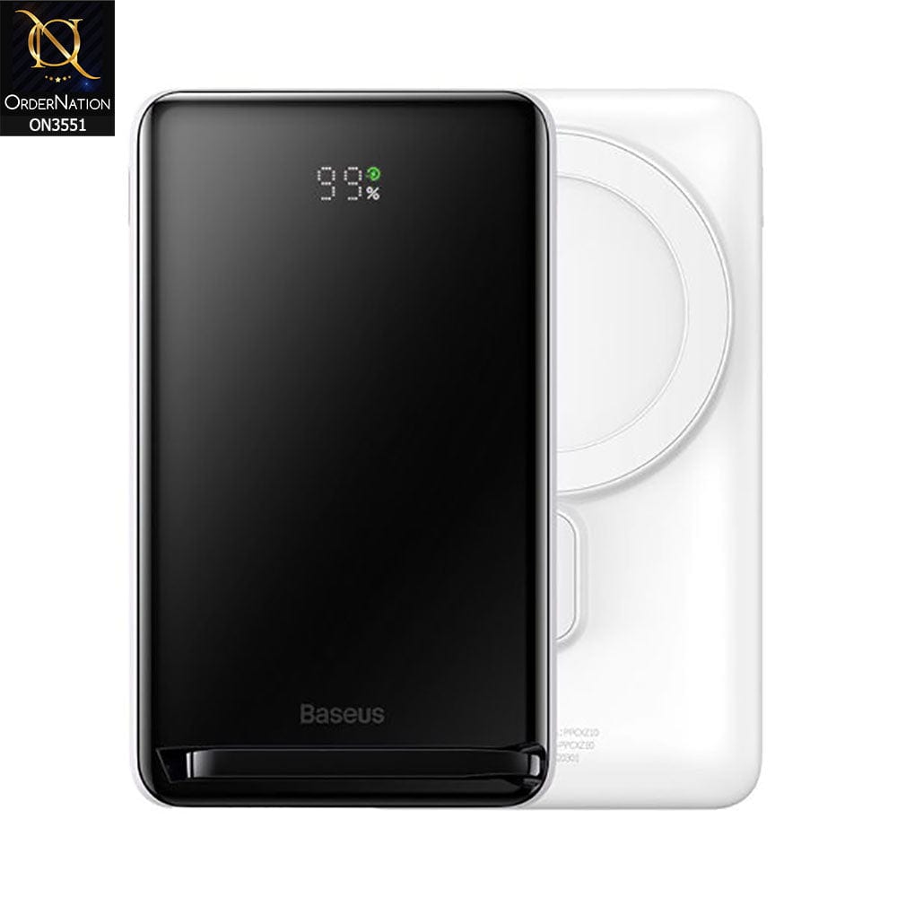 Baseus Magnetic Bracket Wireless 10,000mah Power Bank 20W - White