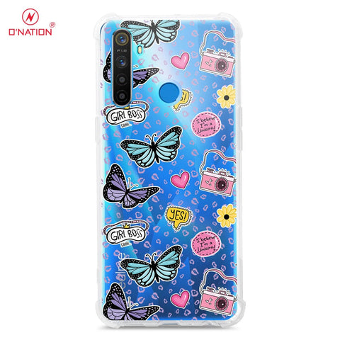 Realme 5 Cover - O'Nation Butterfly Dreams Series - 9 Designs - Clear Phone Case - Soft Silicon Borders