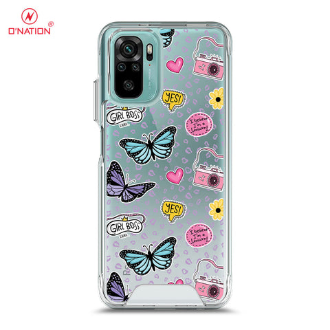 Xiaomi Redmi Note 10S Cover - O'Nation Butterfly Dreams Series - 9 Designs - Clear Phone Case - Soft Silicon Borders