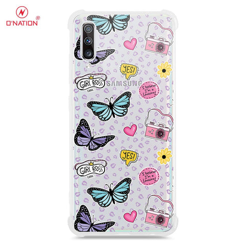 Samsung galaxy A70 Cover - O'Nation Butterfly Dreams Series - 9 Designs - Clear Phone Case - Soft Silicon Borders