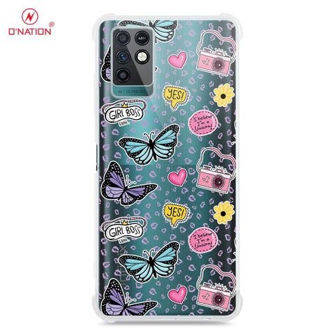 Infinix Note 10 Cover - O'Nation Butterfly Dreams Series - 9 Designs - Clear Phone Case - Soft Silicon Borders