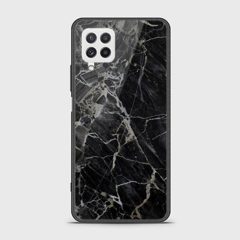 Samsung Galaxy A22 Cover - Black Marble Series - HQ Ultra Shine Premium Infinity Glass Soft Silicon Borders Case