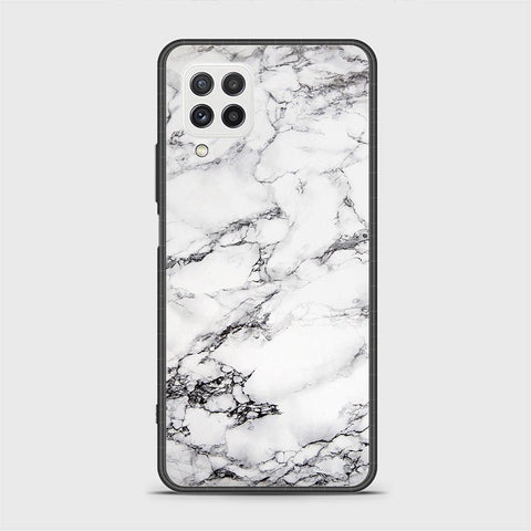 Samsung Galaxy M32 Cover - White Marble Series - HQ Ultra Shine Premium Infinity Glass Soft Silicon Borders Case