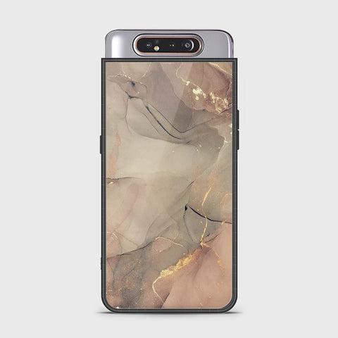 Samsung Galaxy A80 Cover - Mystic Marble Series - HQ Ultra Shine Premium Infinity Glass Soft Silicon Borders Case