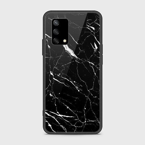 Oppo A74 Cover - Black Marble Series - HQ Ultra Shine Premium Infinity Glass Soft Silicon Borders Case