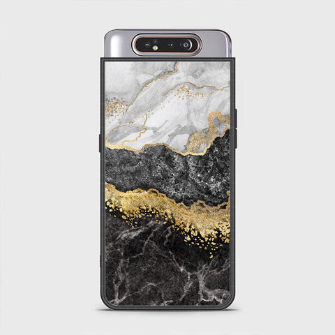 Samsung Galaxy A80 Cover - Colorful Marble Series - HQ Ultra Shine Premium Infinity Glass Soft Silicon Borders Case