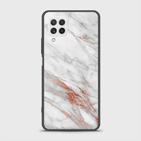 Samsung Galaxy M32 Cover - White Marble Series - HQ Ultra Shine Premium Infinity Glass Soft Silicon Borders Case