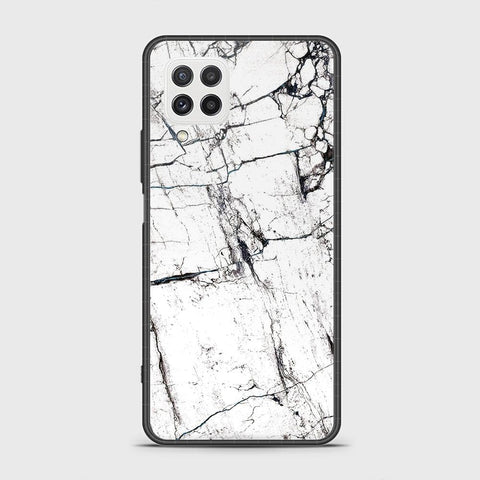 Samsung Galaxy A22 Cover - White Marble Series 2 - HQ Ultra Shine Premium Infinity Glass Soft Silicon Borders Case