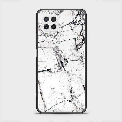 Samsung Galaxy M22 Cover - White Marble Series 2 - HQ Ultra Shine Premium Infinity Glass Soft Silicon Borders Case