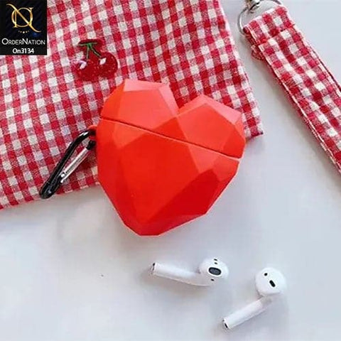 Apple Airpods 1 / 2 Cover - Cute Love Heart Soft Sillicone Airpods Case