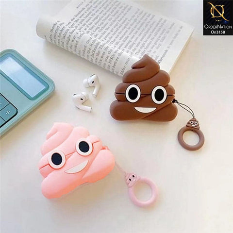 Apple Airpods Pro Cover - Cute Funny Poop Cartoon Character Soft Sillicone Airpods Case