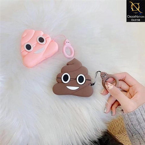 Apple Airpods Pro Cover - Cute Funny Poop Cartoon Character Soft Sillicone Airpods Case