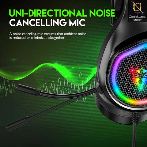 3D Stereo G500 Comfortable Noise Gaming Headphones Wired Game Headset with RGB LED Light With Mic ( Not Wireless/Bluetooth )