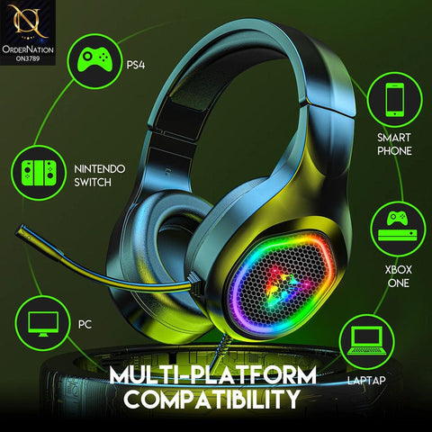 3D Stereo G500 Comfortable Noise Gaming Headphones Wired Game Headset with RGB LED Light With Mic ( Not Wireless/Bluetooth )