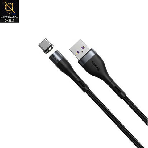 Baseus Zinc Magnetic Safe Fast Charging Data Cable USB To Type-C 5A 1M - Black