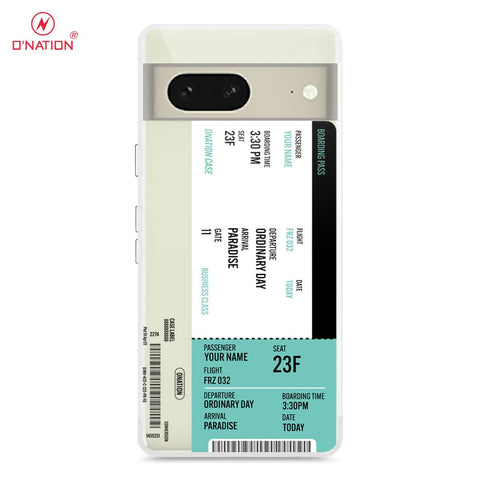 Google Pixel 7 Cover - Personalised Boarding Pass Ticket Series - 5 Designs - Clear Phone Case - Soft Silicon Borders