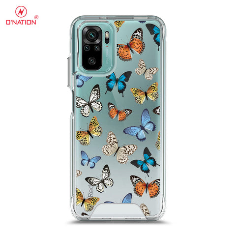 Xiaomi Redmi Note 10S Cover - O'Nation Butterfly Dreams Series - 9 Designs - Clear Phone Case - Soft Silicon Borders