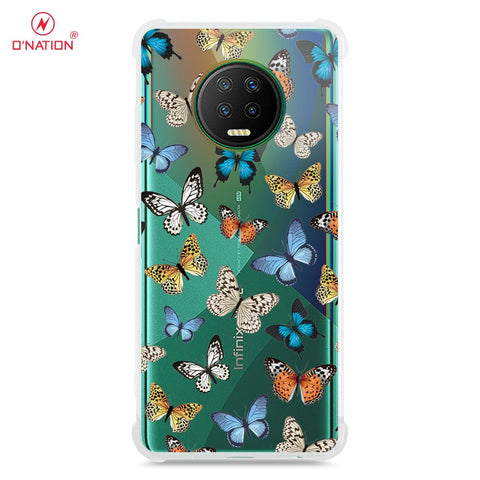 Infinix Note 7 Cover - O'Nation Butterfly Dreams Series - 9 Designs - Clear Phone Case - Soft Silicon Borders