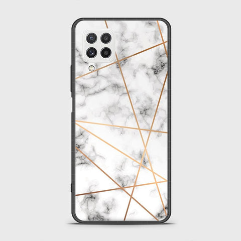 Samsung Galaxy A22 Cover - White Marble Series 2 - HQ Ultra Shine Premium Infinity Glass Soft Silicon Borders Case