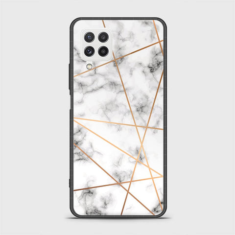 Samsung Galaxy M22 Cover - White Marble Series 2 - HQ Ultra Shine Premium Infinity Glass Soft Silicon Borders Case