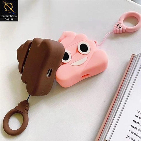 Apple Airpods Pro Cover - Cute Funny Poop Cartoon Character Soft Sillicone Airpods Case