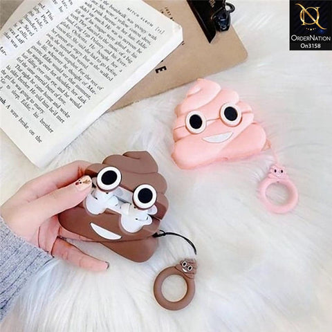 Apple Airpods Pro Cover - Cute Funny Poop Cartoon Character Soft Sillicone Airpods Case