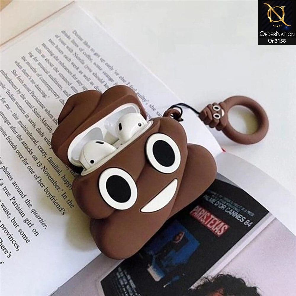 Apple Airpods Pro Cover - Cute Funny Poop Cartoon Character Soft Sillicone Airpods Case