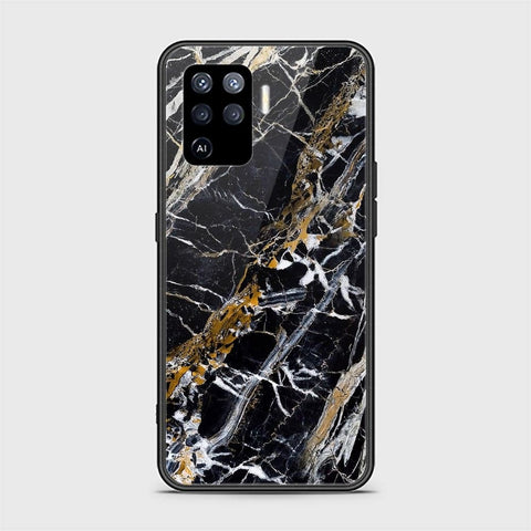 Oppo F19 Pro Cover - Black Marble Series - HQ Ultra Shine Premium Infinity Glass Soft Silicon Borders Case