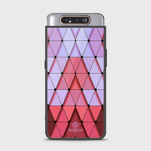 Samsung Galaxy A80 Cover - ONation Pyramid Series - HQ Ultra Shine Premium Infinity Glass Soft Silicon Borders Case