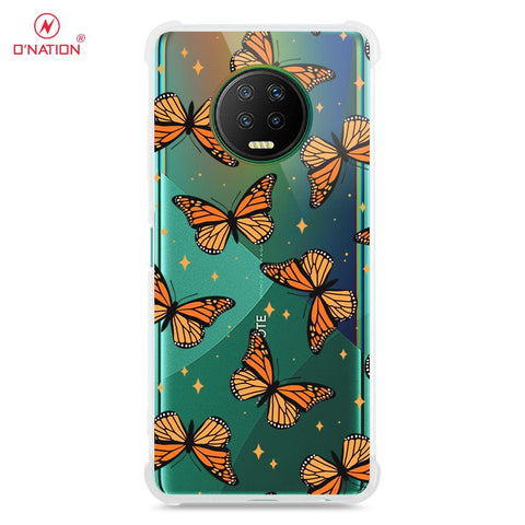 Infinix Note 7 Cover - O'Nation Butterfly Dreams Series - 9 Designs - Clear Phone Case - Soft Silicon Borders