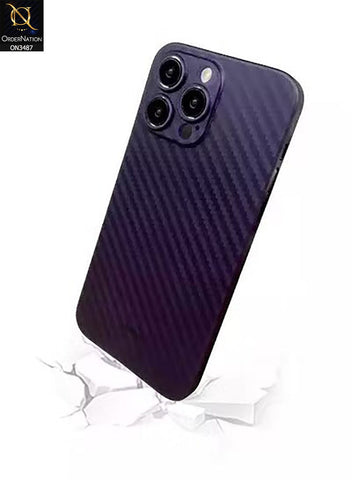 iPhone 14 Pro Cover - Deep Purple - K-Doo Carbon Fiber Ultra Thin Protective Case