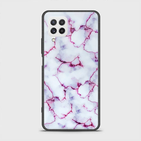 Samsung Galaxy M32 Cover - White Marble Series - HQ Ultra Shine Premium Infinity Glass Soft Silicon Borders Case