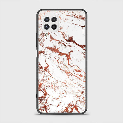 Samsung Galaxy M22 Cover - White Marble Series 2 - HQ Ultra Shine Premium Infinity Glass Soft Silicon Borders Case