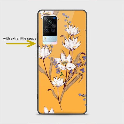 Vivo X60 Pro Cover - Floral Series - HQ Ultra Shine Premium Infinity Glass Soft Silicon Borders Case